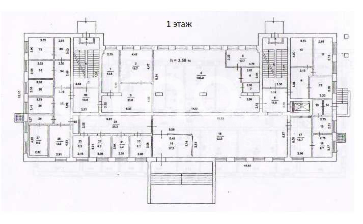 Планировка офиса 1350-3763 м², 1 этаж, Административное здание «Энтузиастов ш., 21»